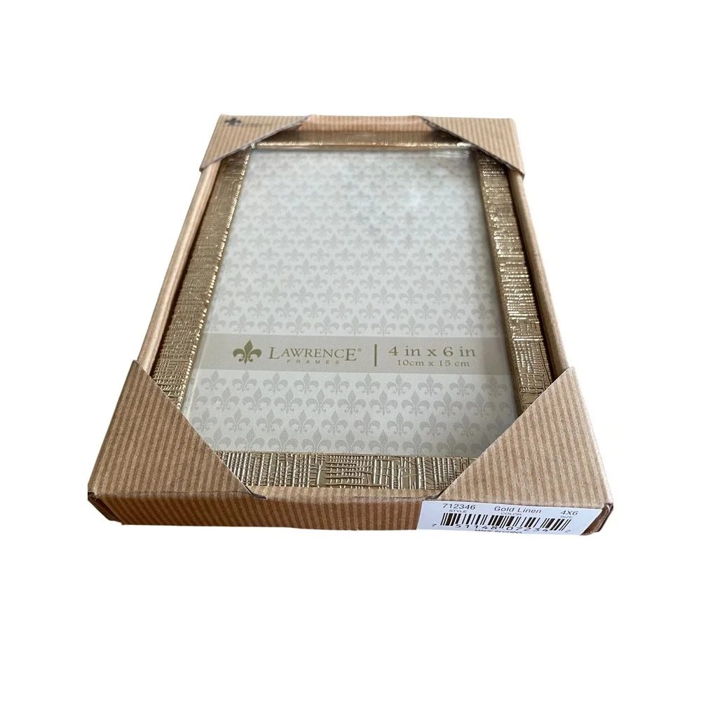 Lawrence Frames Gold Linen 4x6 Picture Frame Metallic Textured 712346 NEW‎